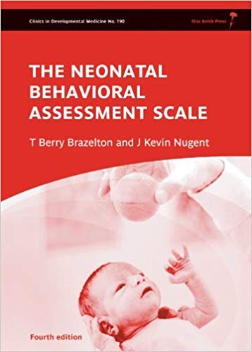 "The Neonatal Behavioral Assessment Scale" book cover with infant reaching for a ball.